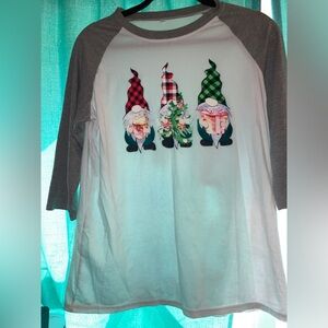 NWOT womens medium baseball Christmas top